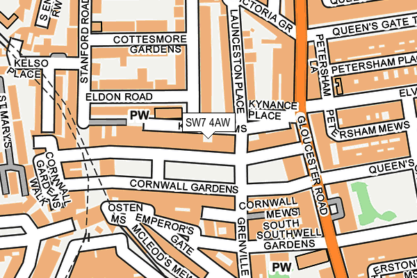 SW7 4AW map - OS OpenMap – Local (Ordnance Survey)