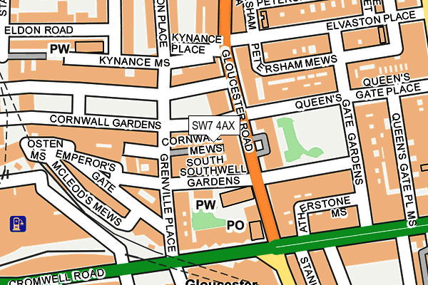 SW7 4AX map - OS OpenMap – Local (Ordnance Survey)