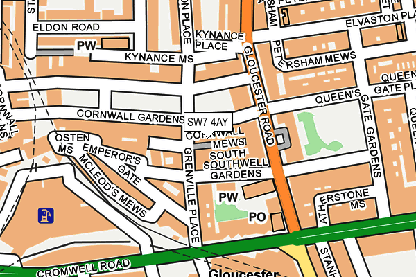 SW7 4AY map - OS OpenMap – Local (Ordnance Survey)