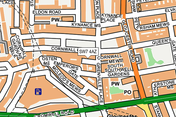 SW7 4AZ map - OS OpenMap – Local (Ordnance Survey)