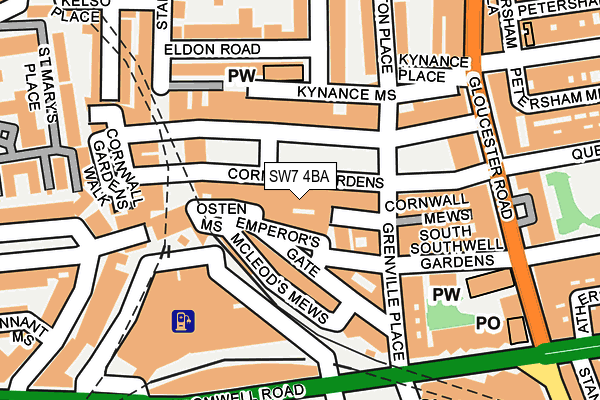 SW7 4BA map - OS OpenMap – Local (Ordnance Survey)