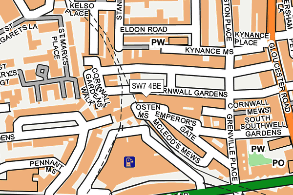 SW7 4BE map - OS OpenMap – Local (Ordnance Survey)