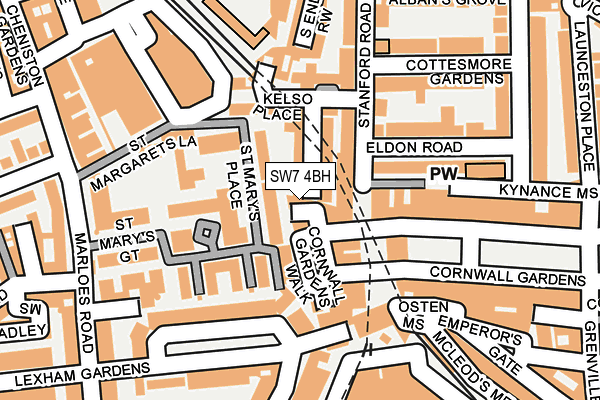 SW7 4BH map - OS OpenMap – Local (Ordnance Survey)