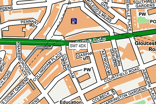 SW7 4DX map - OS OpenMap – Local (Ordnance Survey)