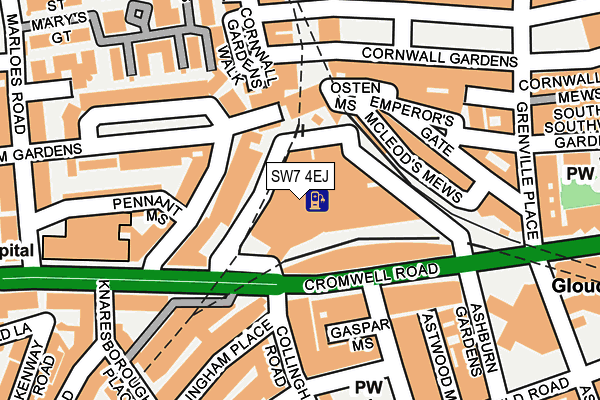 SW7 4EJ map - OS OpenMap – Local (Ordnance Survey)