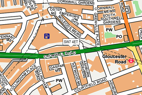 SW7 4ET map - OS OpenMap – Local (Ordnance Survey)