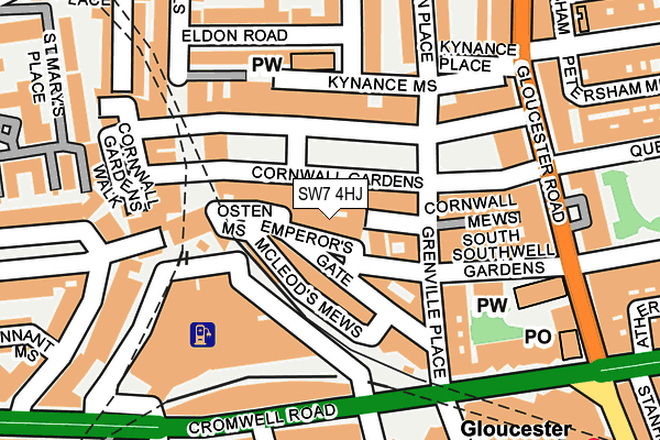 SW7 4HJ map - OS OpenMap – Local (Ordnance Survey)