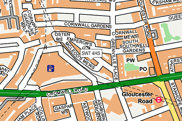 SW7 4HS map - OS OpenMap – Local (Ordnance Survey)