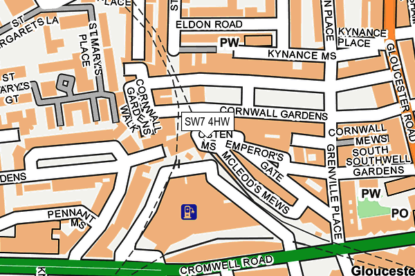 SW7 4HW map - OS OpenMap – Local (Ordnance Survey)