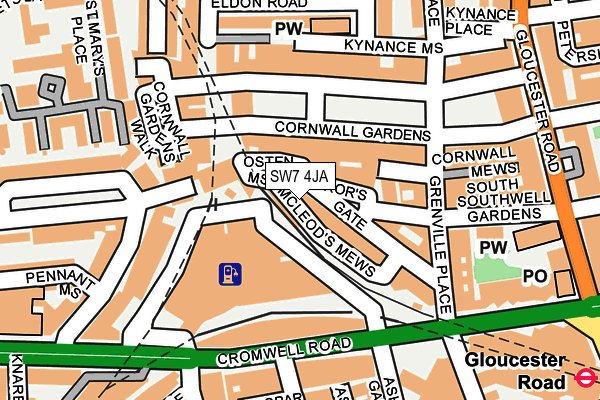 SW7 4JA map - OS OpenMap – Local (Ordnance Survey)