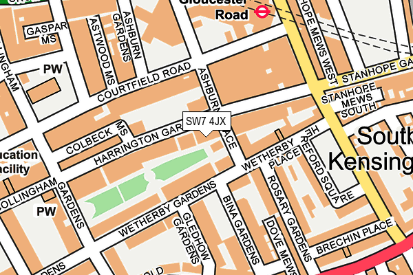SW7 4JX map - OS OpenMap – Local (Ordnance Survey)