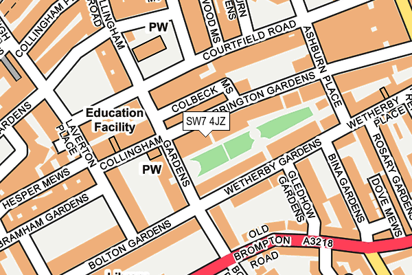 SW7 4JZ map - OS OpenMap – Local (Ordnance Survey)