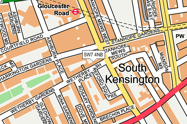 SW7 4NB map - OS OpenMap – Local (Ordnance Survey)