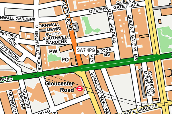 SW7 4PG map - OS OpenMap – Local (Ordnance Survey)