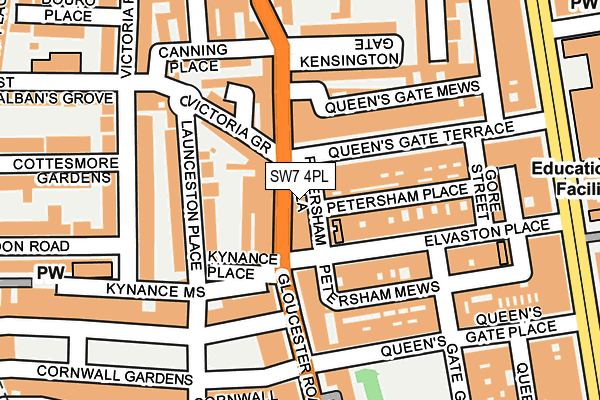 SW7 4PL map - OS OpenMap – Local (Ordnance Survey)