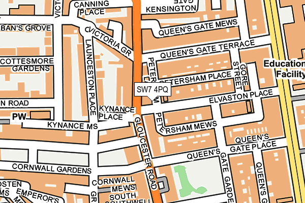 SW7 4PQ map - OS OpenMap – Local (Ordnance Survey)