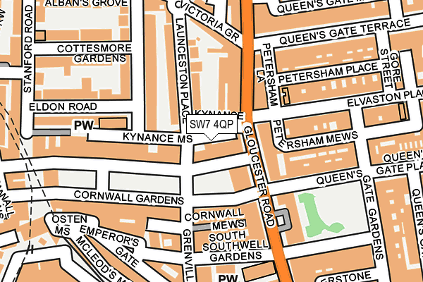 SW7 4QP map - OS OpenMap – Local (Ordnance Survey)