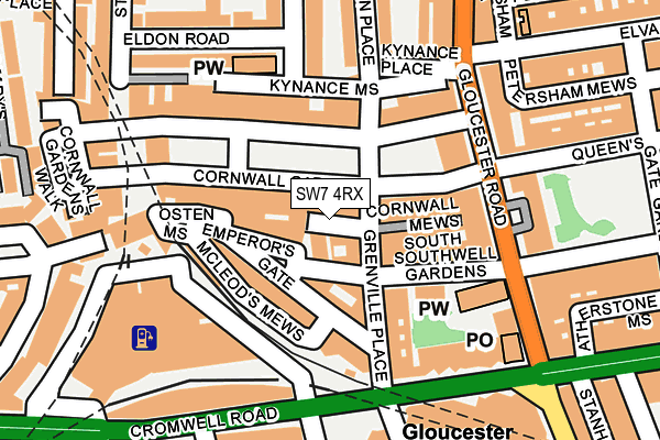 SW7 4RX map - OS OpenMap – Local (Ordnance Survey)