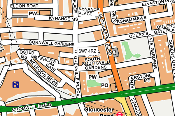 SW7 4RZ map - OS OpenMap – Local (Ordnance Survey)