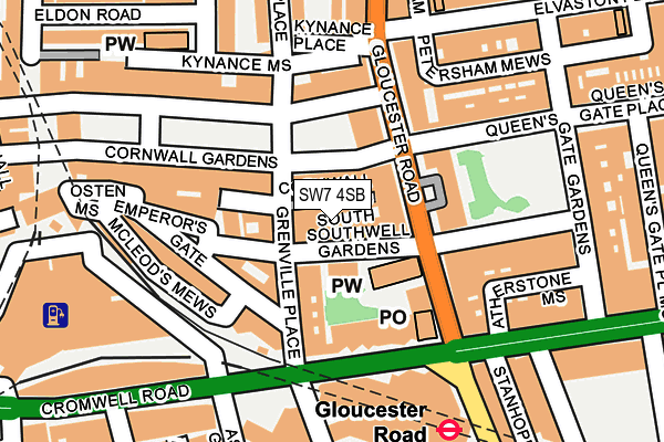 SW7 4SB map - OS OpenMap – Local (Ordnance Survey)