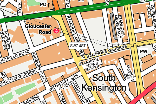 SW7 4ST map - OS OpenMap – Local (Ordnance Survey)