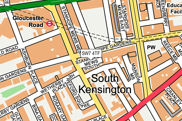 SW7 4TF map - OS OpenMap – Local (Ordnance Survey)