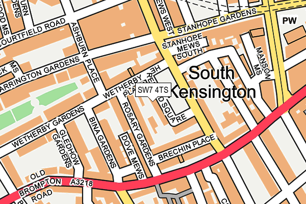 SW7 4TS map - OS OpenMap – Local (Ordnance Survey)