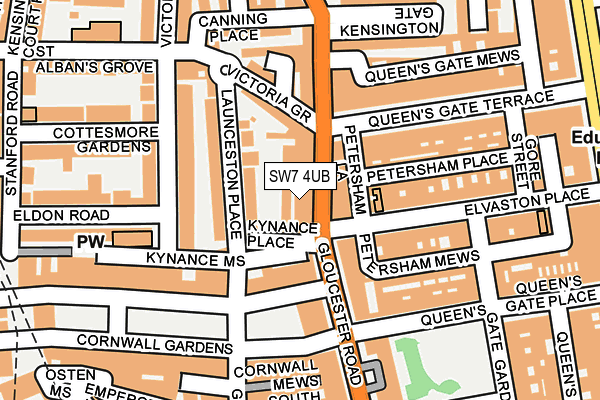 SW7 4UB map - OS OpenMap – Local (Ordnance Survey)