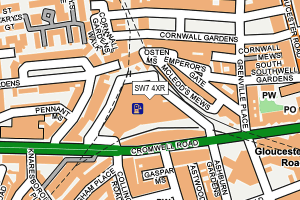 SW7 4XR map - OS OpenMap – Local (Ordnance Survey)