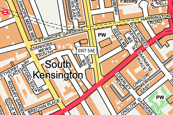 SW7 5AE map - OS OpenMap – Local (Ordnance Survey)
