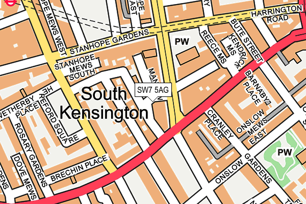 SW7 5AG map - OS OpenMap – Local (Ordnance Survey)