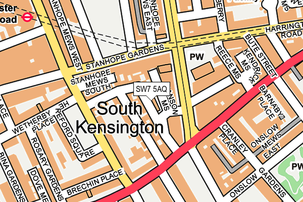 SW7 5AQ map - OS OpenMap – Local (Ordnance Survey)