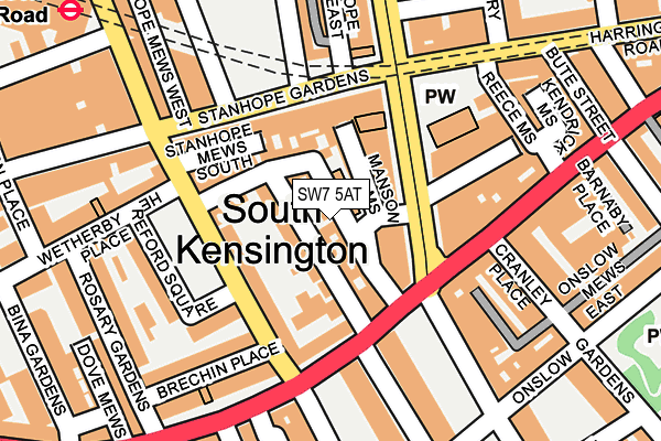 SW7 5AT map - OS OpenMap – Local (Ordnance Survey)