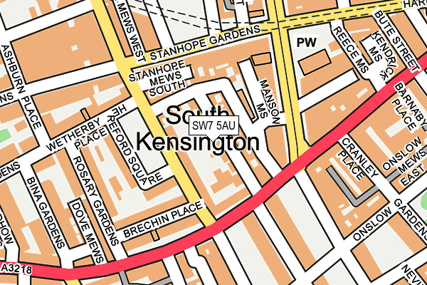 SW7 5AU map - OS OpenMap – Local (Ordnance Survey)