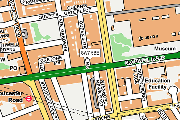 SW7 5BE map - OS OpenMap – Local (Ordnance Survey)