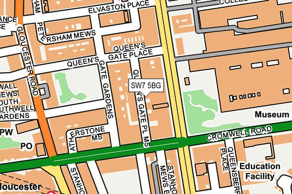 SW7 5BG map - OS OpenMap – Local (Ordnance Survey)