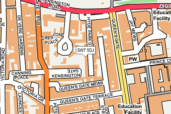 SW7 5DJ map - OS OpenMap – Local (Ordnance Survey)