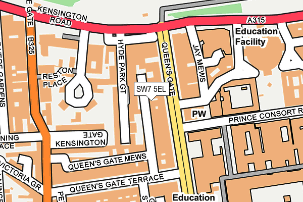 SW7 5EL map - OS OpenMap – Local (Ordnance Survey)