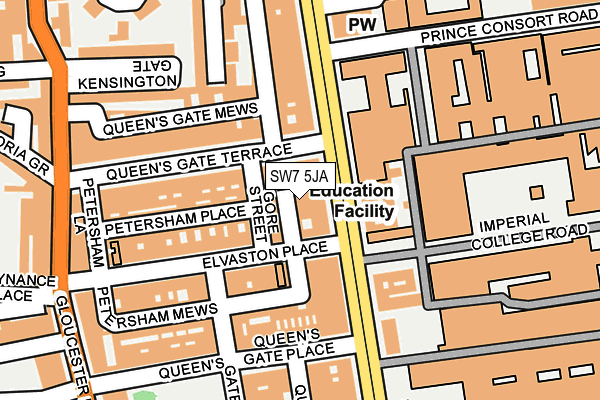 SW7 5JA map - OS OpenMap – Local (Ordnance Survey)