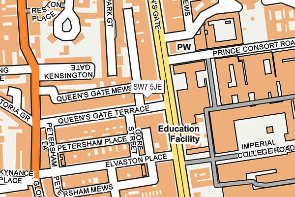 SW7 5JE map - OS OpenMap – Local (Ordnance Survey)