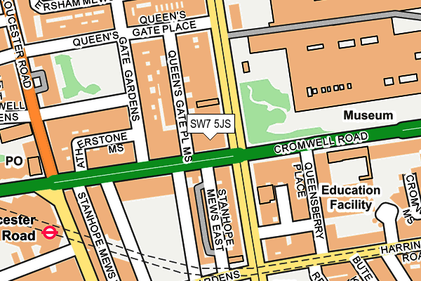 SW7 5JS map - OS OpenMap – Local (Ordnance Survey)