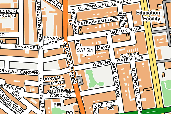 SW7 5LY map - OS OpenMap – Local (Ordnance Survey)