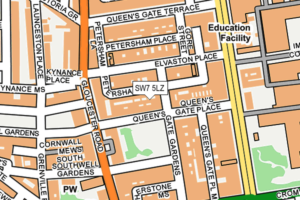 SW7 5LZ map - OS OpenMap – Local (Ordnance Survey)