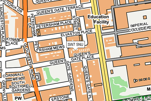 SW7 5NU map - OS OpenMap – Local (Ordnance Survey)