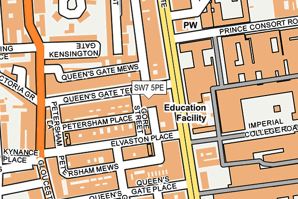 SW7 5PE map - OS OpenMap – Local (Ordnance Survey)