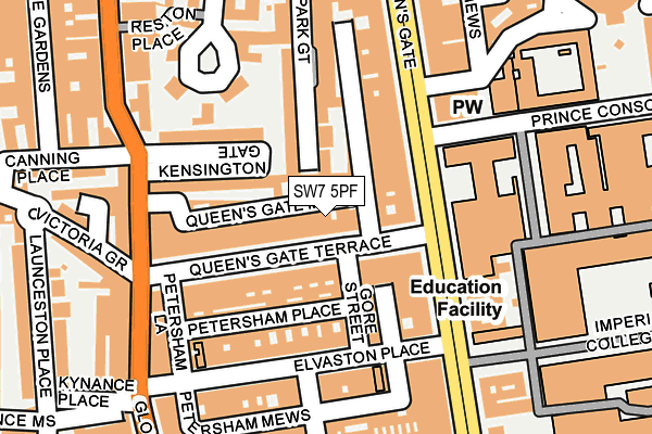 SW7 5PF map - OS OpenMap – Local (Ordnance Survey)