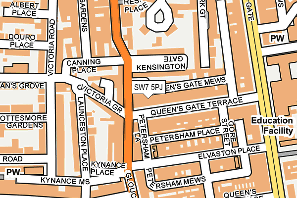 SW7 5PJ map - OS OpenMap – Local (Ordnance Survey)