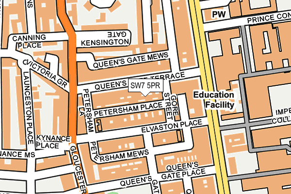 SW7 5PR map - OS OpenMap – Local (Ordnance Survey)