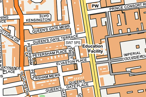 SW7 5PS map - OS OpenMap – Local (Ordnance Survey)