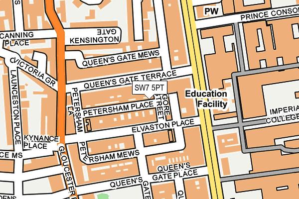 SW7 5PT map - OS OpenMap – Local (Ordnance Survey)